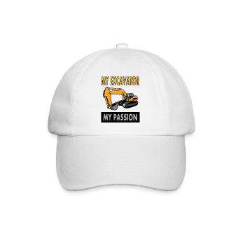 Baggerfahrer Spruch Bagger fahren Geschenkidee - Baseballkappe - Weiß/Weiß - Vorne