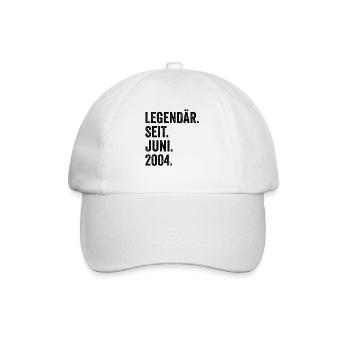 19. Geburtstag 19 Jahre Legendär Seit Juni 2004 - Baseballkappe - Weiß/Weiß - Vorne