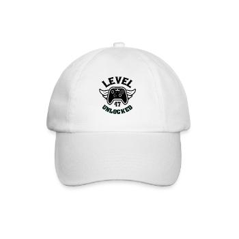 Level 47 Unlocked 47 Geburtstag - Baseballkappe - Weiß/Weiß - Vorne