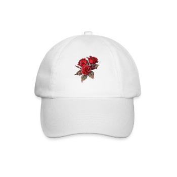 Vintage Blumen Kühle rote Rosen Neuheit Liebhaber Wortspiel - Baseballkappe - Weiß/Weiß - Vorne