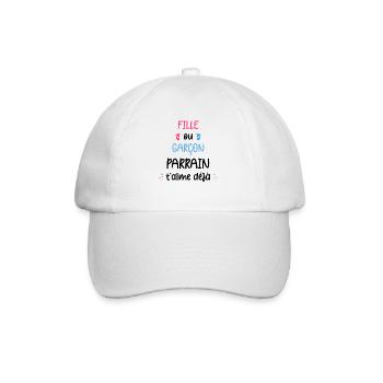 Fille ou garçon parrain t'aime déjà - Casquette classique - blanc/blanc - Devant