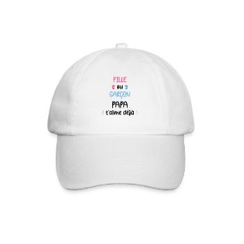 Fille ou garçon papa t'aime déjà - Casquette classique - blanc/blanc - Devant