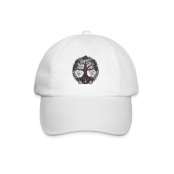 Weltenbaum Yggdrasil Nordische Wikinger Mythologie - Baseballkappe - Weiß/Weiß - Vorne