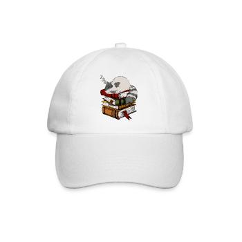 reading, books, studying, reading - Baseball Cap - white/white - Front