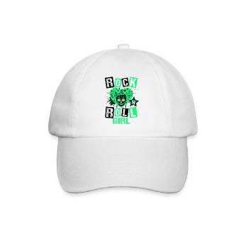 Rock 'n' Roll Girl Music, Dancing, Concert, - Baseball Cap - white/white - Front