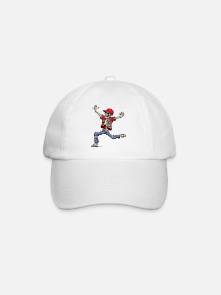 Tanzendes Skelett Hip-Hop - Baseballkappe - Weiß/Weiß