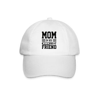 Mom Is My Bestfriend - Baseballkappe - Weiß/Weiß - Vorne