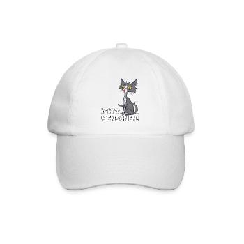 Igitt Menschen, Katze - Baseballkappe - Weiß/Weiß - Vorne