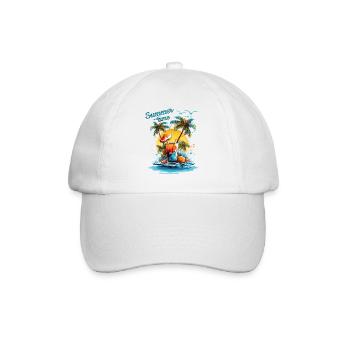 Summer Time Cocktail Beach Retreat - Baseball Cap - white/white - Front