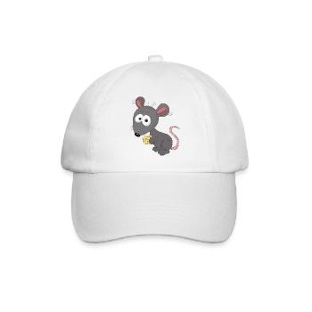 Maus /Ratte - Baseballkappe - Weiß/Weiß - Vorne