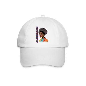 Black lady with American lettering - Baseball Cap - white/white - Front