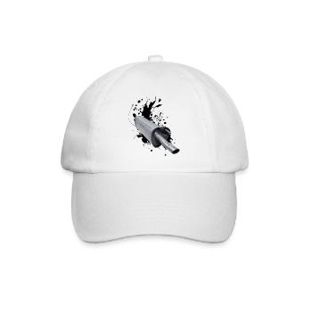 Noch ein Auspuff: Heißer Sound, coole Abgase - Baseballkappe - Weiß/Weiß - Vorne