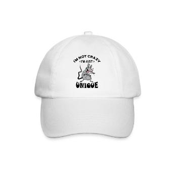 I'm not crazy I'm just unique, Weird Mouse - Baseball Cap - white/white - Front
