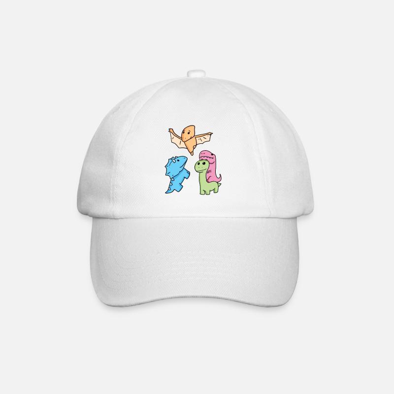 Dinosaurier - Baseballkappe - Weiß/Weiß