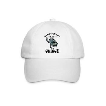 I'm not crazy I'm just unique, Weird Cat - Baseball Cap - white/white - Front