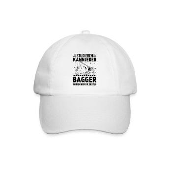 Bagger Baggerfahrer Baugeräte Baustelle - Baseballkappe - Weiß/Weiß - Vorne