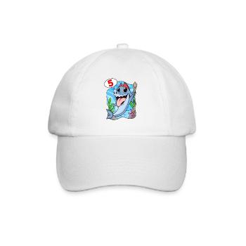 5th Birthday Motif Shark Pirate - Five Years - Baseball Cap - white/white - Front