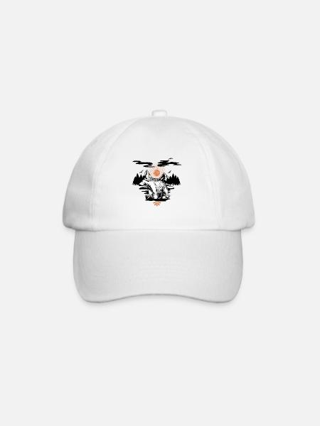 Bär in der Natur - Baseballkappe - Weiß/Weiß
