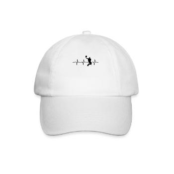 Basketball Herzschlag Puls Basketballer Geschenk - Baseballkappe - Weiß/Weiß - Vorne