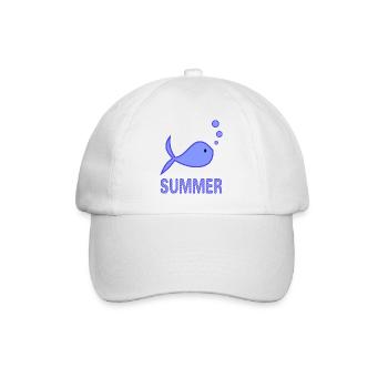 POISSON. POISSON D'AVRIL. VACANCES. ETE. HUMOUR - Casquette classique - blanc/blanc - Devant
