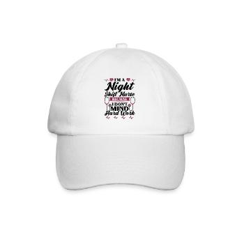 Im a Night Shift Nurse - Baseballkappe - Weiß/Weiß - Vorne