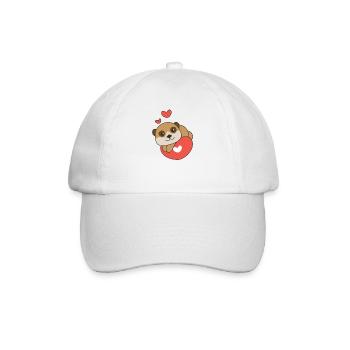 Erdmännchen zum Valentinstag süße Tiere Herzen - Baseballkappe - Weiß/Weiß - Vorne