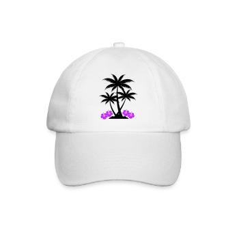 palme hibiskus - Baseballkappe - Weiß/Weiß - Vorne