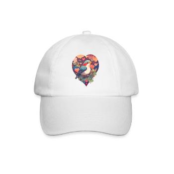 Oiseau au cœur - Casquette classique - blanc/blanc - Devant