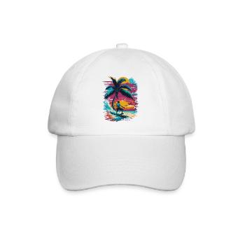 Summer Sun Palm Beach Island Surfboard - Baseball Cap - white/white - Front
