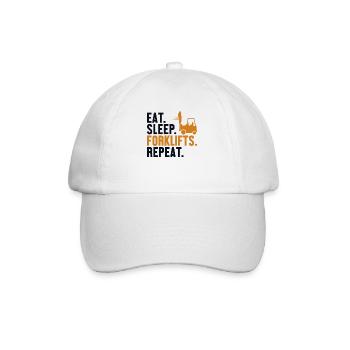 Eat Sleep Forklifts Repeat All-terrain forklift - Baseball Cap - white/white - Front