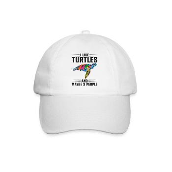 Sea Turtle Tortoise I Like Turtles - Baseball Cap - white/white - Front