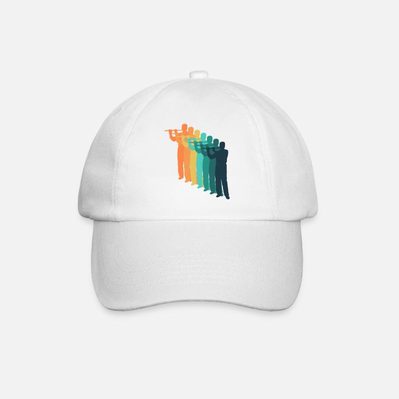 Retro Flöte - Baseballkappe - Weiß/Weiß
