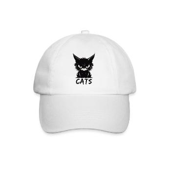 Chats mignon visage de chat agacé - Casquette classique - blanc/blanc - Devant