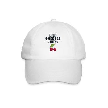 Life Is Sweeter With Cherry - Baseball Cap - white/white - Front