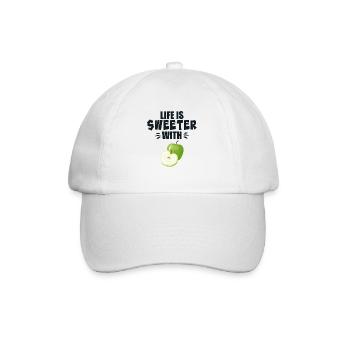 Life Is Sweeter With Apple Fruit - Baseball Cap - white/white - Front