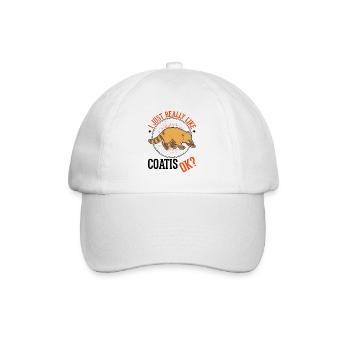 I just like coatis - Baseball Cap - white/white - Front
