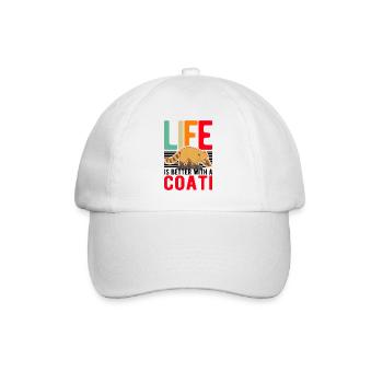 Life is better with a coati - Baseball Cap - white/white - Front