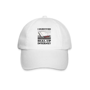 90s Nostalgia Retro 90s Dial Up - Baseball Cap - white/white - Front