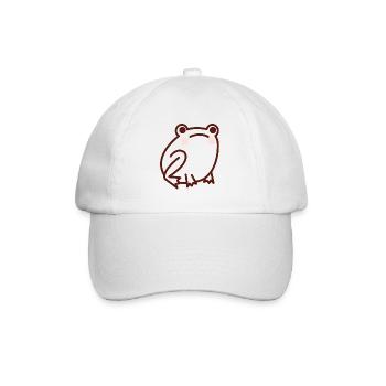 Cute Frog Simple Line Drawing - Baseball Cap - white/white - Front