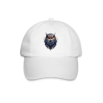 Süße Eule mit großen Augen - Baseballkappe - Weiß/Weiß - Vorne