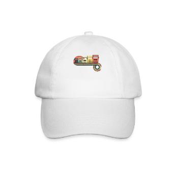 LKW-Retro-Weinlese-Sonnenuntergang-Regenbogen-Farb - Baseballkappe - Weiß/Weiß - Vorne