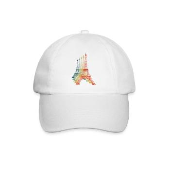 Eifel Tower Retro Vintage Color - Baseball Cap - white/white - Front