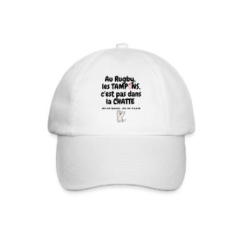 Tampon Rugby. Cadeau Humour Anniversaire Noël Père - Casquette classique - blanc/blanc - Devant
