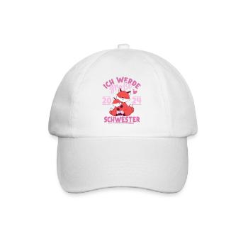 Große Schwester 2024 Mädchen Geschwister Geschenk - Baseballkappe - Weiß/Weiß - Vorne