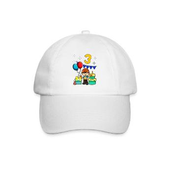 Avec ouvrier du bâtiment - Anniversaire des garçons 3 ans - Casquette classique - blanc/blanc - Devant