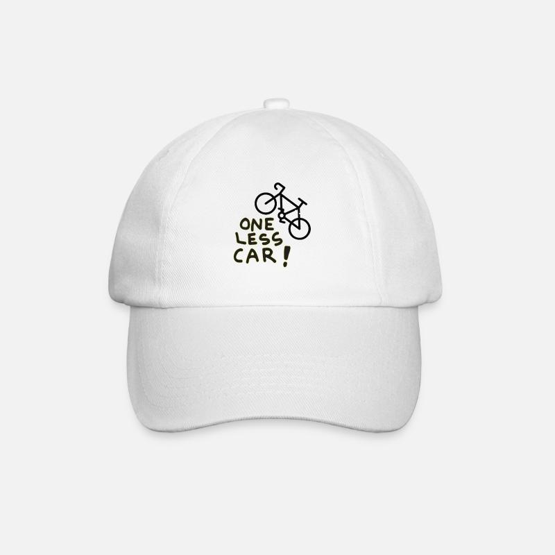 one less car - Baseball Cap - white/white