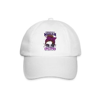 Strength Is A Woman Fighting Epilepsy Bandana - Baseball Cap - white/white - Front