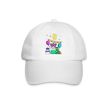 With Princess - Girl Birthday 8 Years - Baseball Cap - white/white - Front