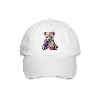 Mehrfarbiger Teddybär - Baseballkappe - Weiß/Weiß - Vorne