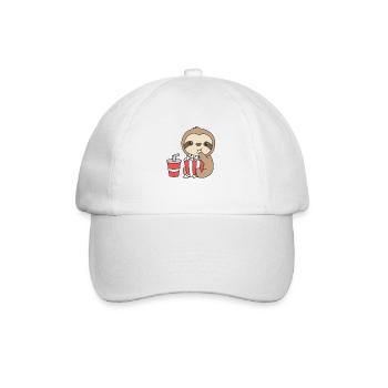 Sloth Popcorn Time animaux drôles dans la restauration rapide - Casquette classique - blanc/blanc - Devant